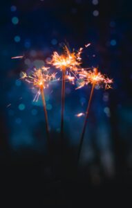 image of sparklers at night for astrological birthday report